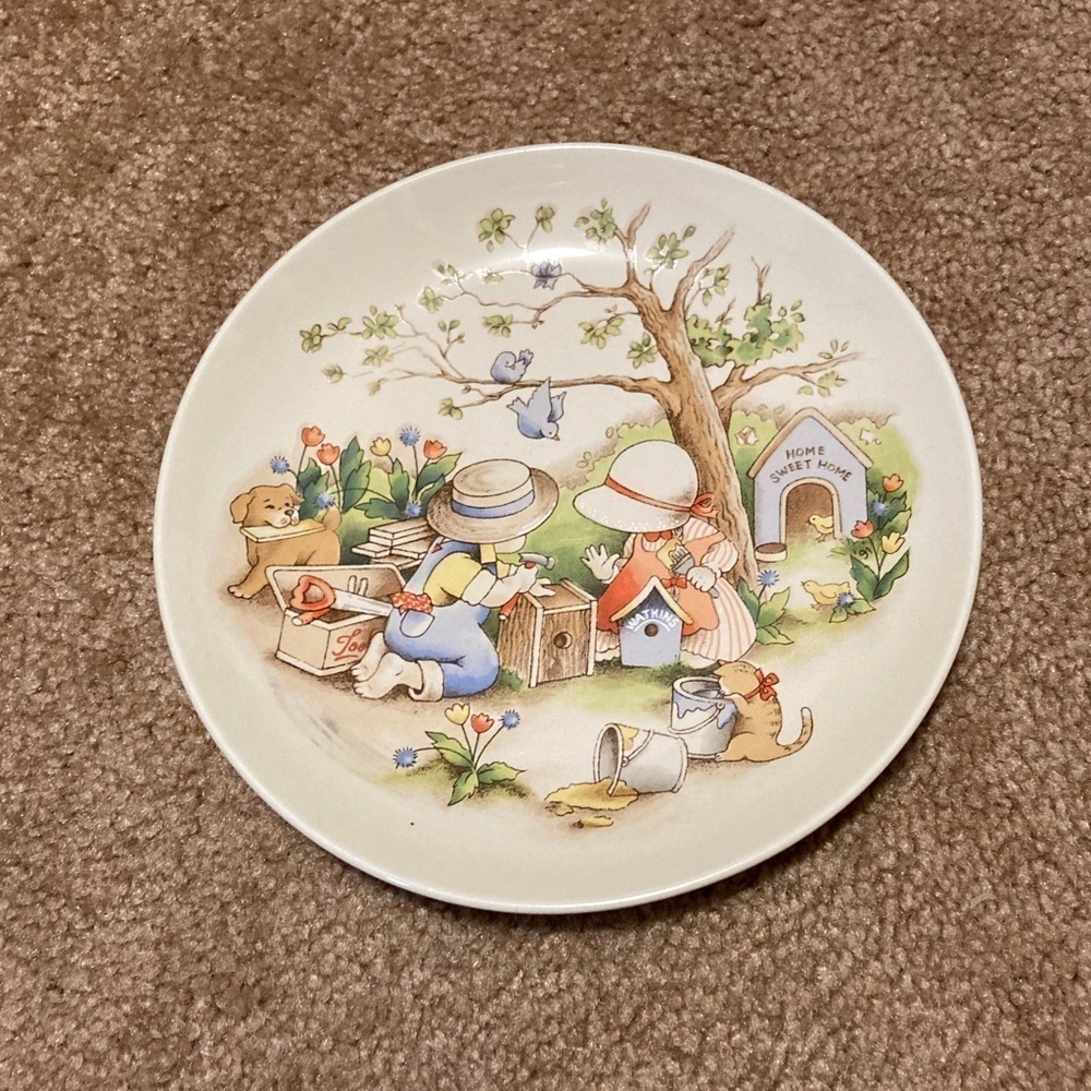 Watkins - Country Kids Collector's Desert Plate - #6 of 6 Dad's Are Best 1991